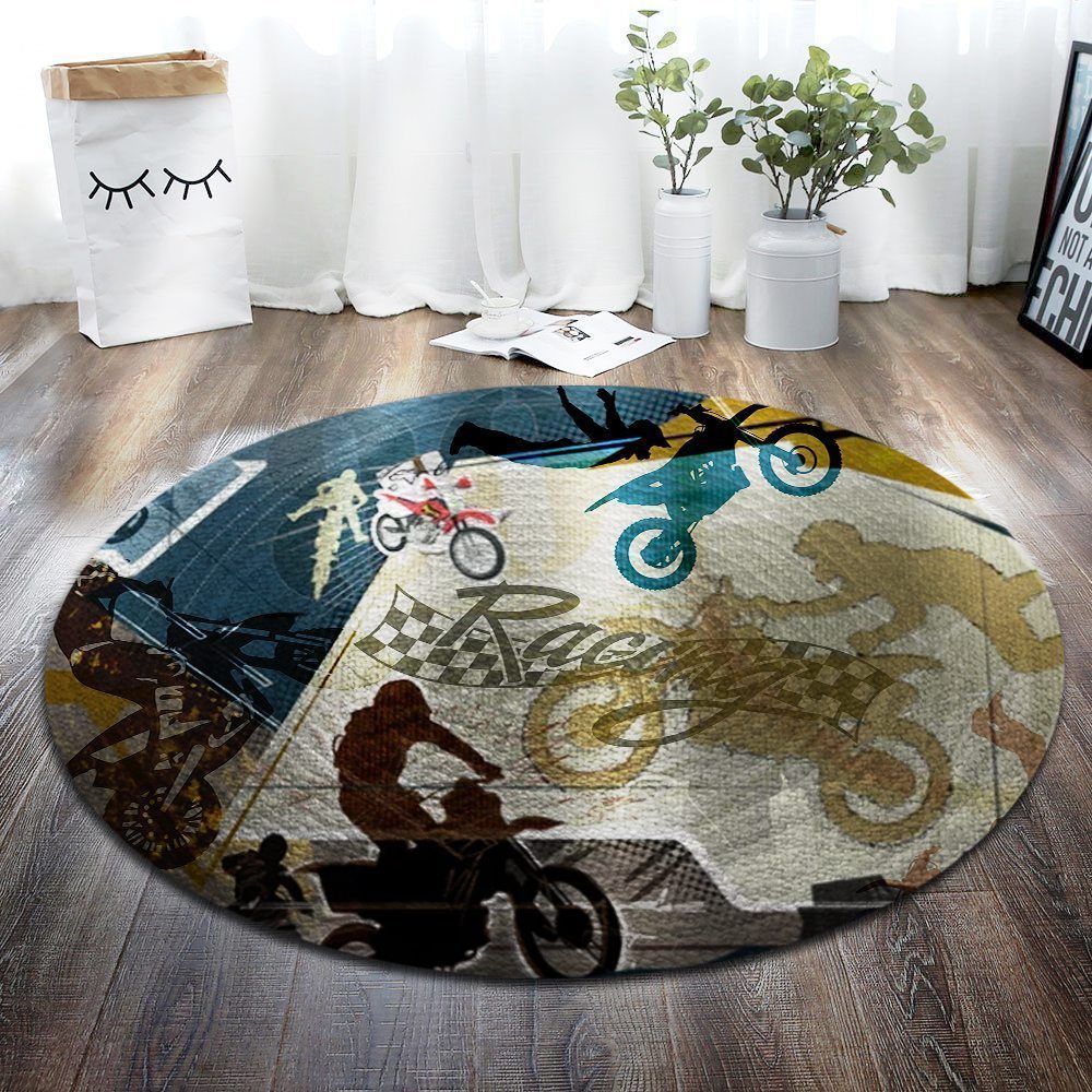 Motocross Round Carpet