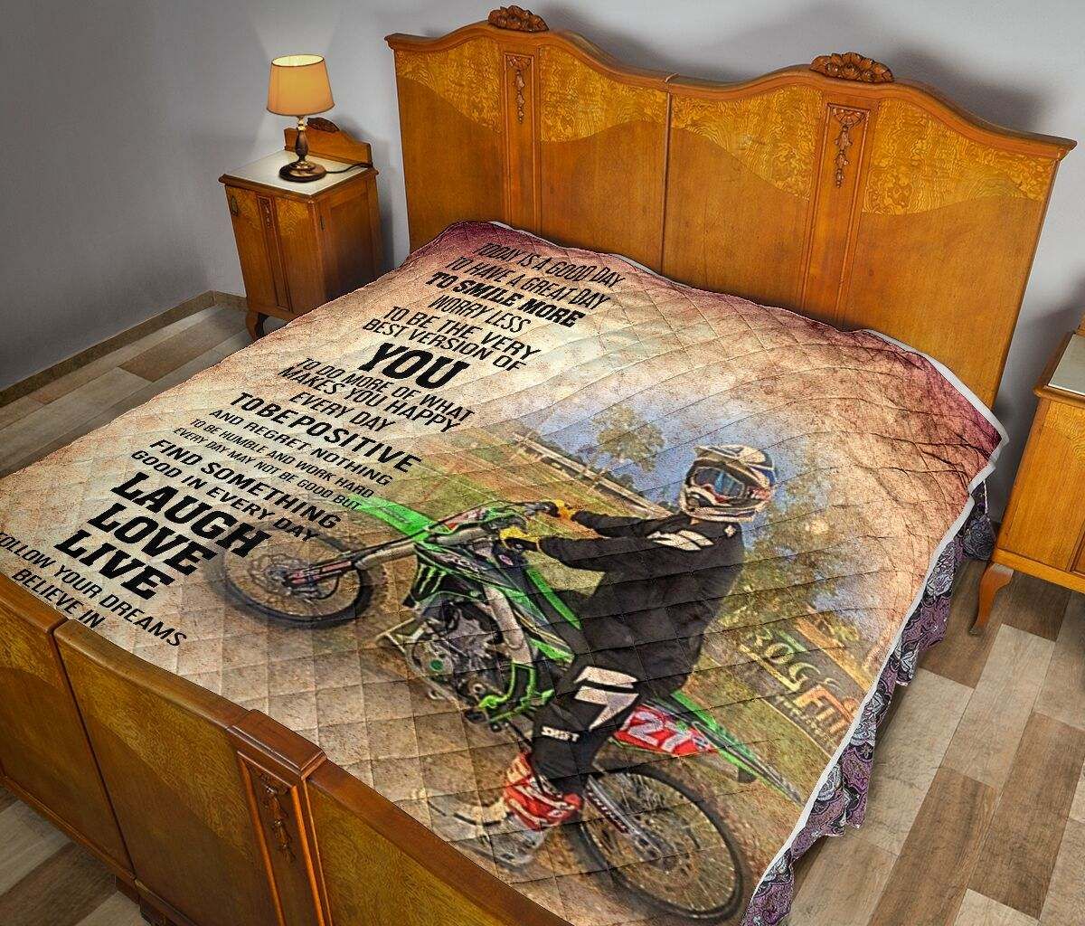 MOTOCROSS TODAY A GOOD DAY QUILT 8 DHC281110993DD