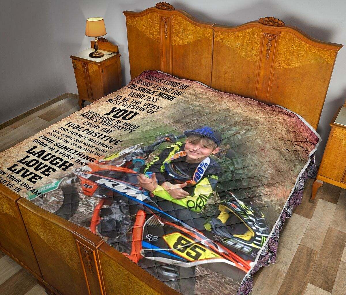 MOTOCROSS TODAY IS A GOOD DAY QUILT 12 DHC281111077DD