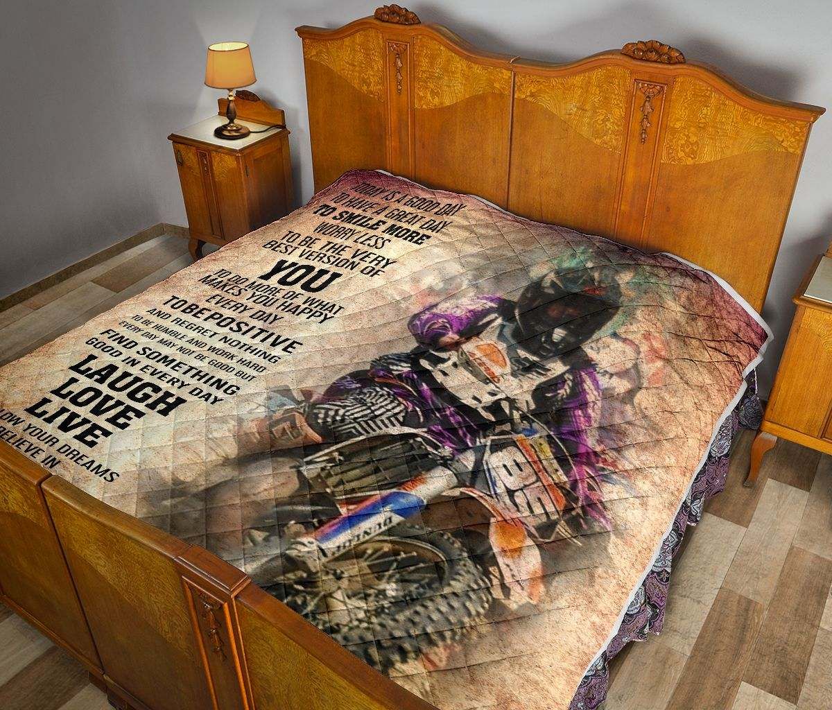 MOTOCROSS TODAY IS A GOOD DAY QUILT 6 DHC281110984DD