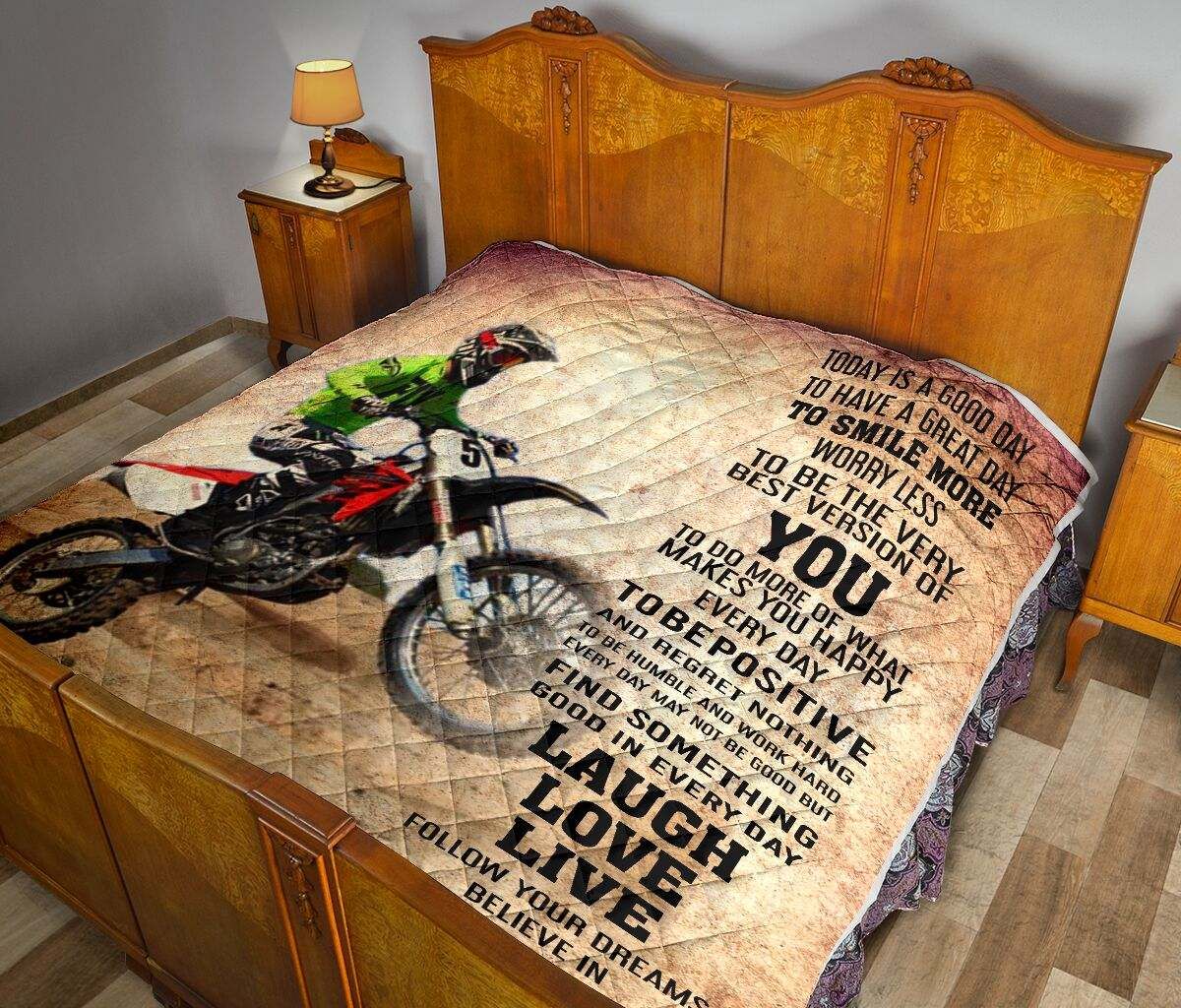MOTOCROSS TODAY IS A GOOD DAY QUILT 9 DHC281111041DD