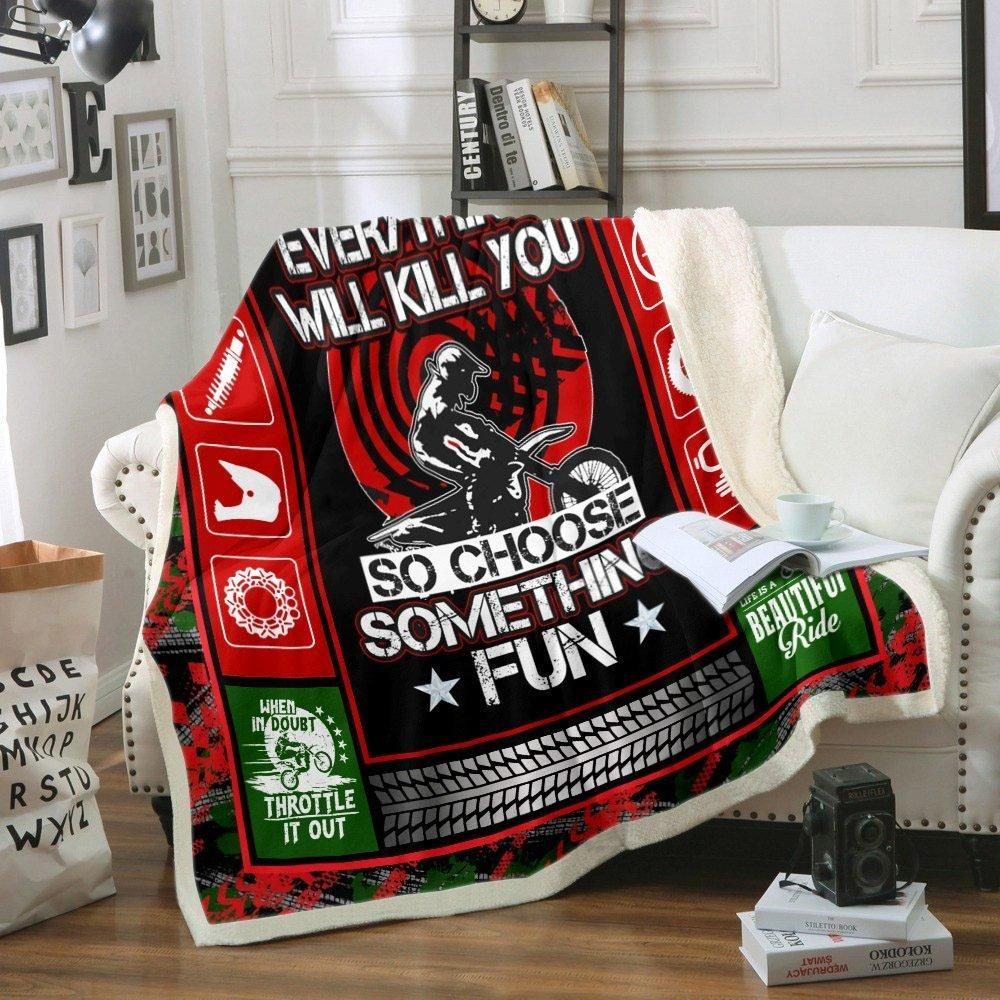 Motor Sherpa Fleece Blanket