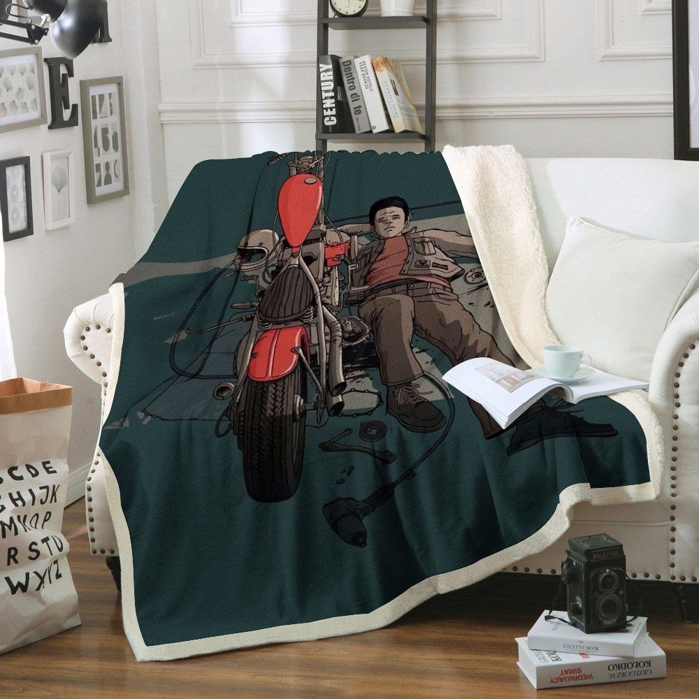 Motorbike Sherpa Fleece Blanket
