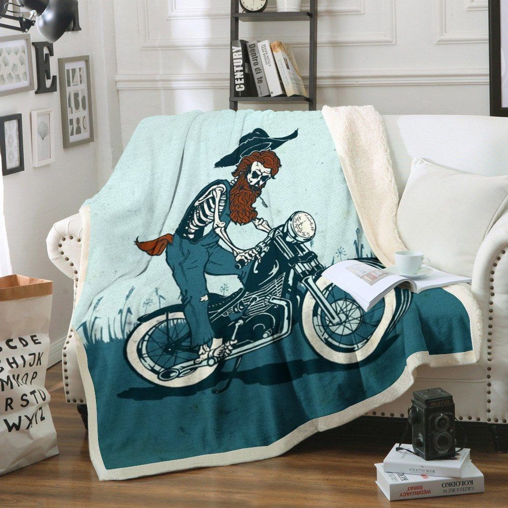 Motorbike Sherpa Fleece Blanket