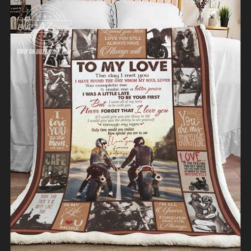 Motorbike My Love Never Forget That I Love You Sherpa Fleece Blanket