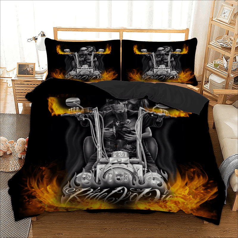 Motorbike Skull Bedding Set