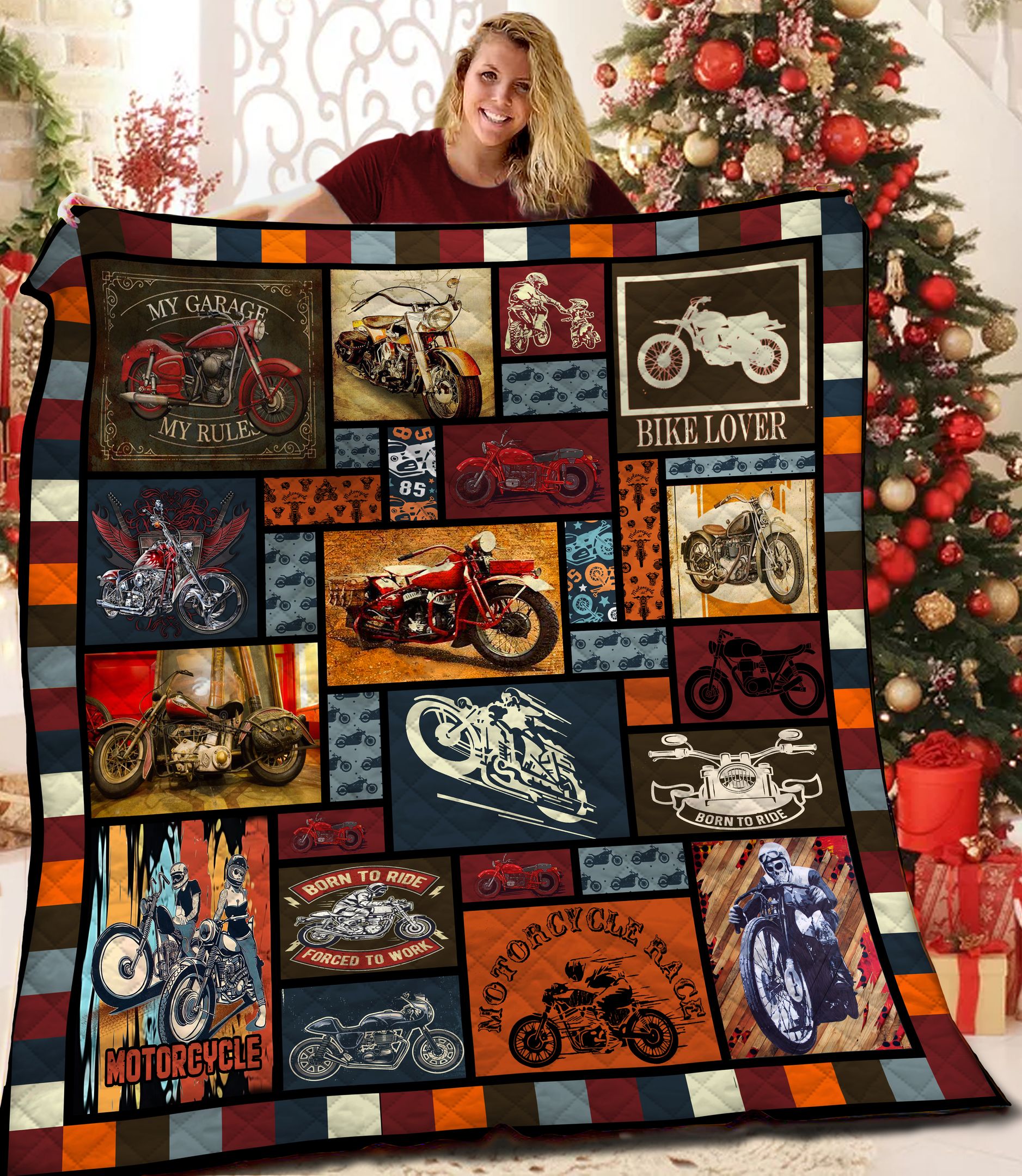 Motorcycle BBB051132MH Quilt Blanket