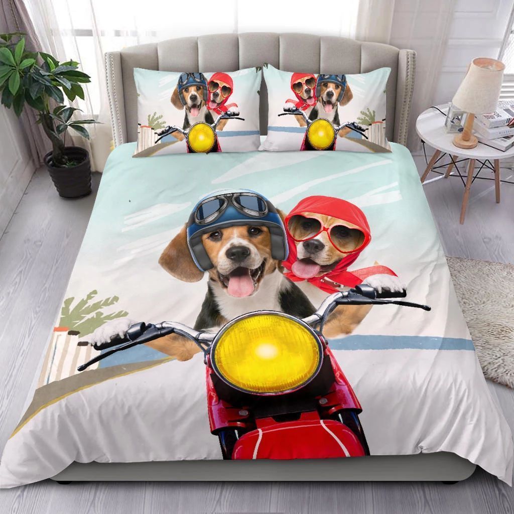 Motorcycle Beagle Bedding Set