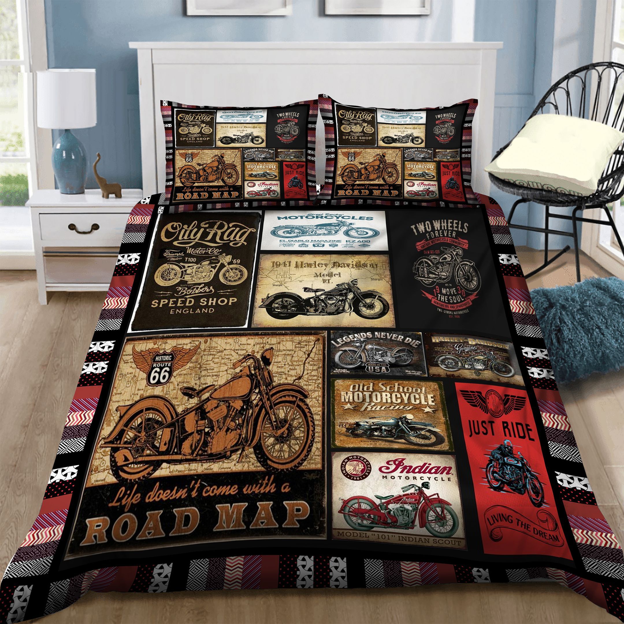 Motorcycle Bedding Set