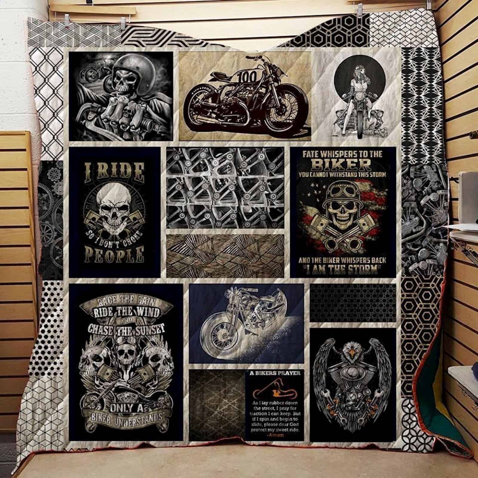 Motorcycle Biker Quilt Blanket 2612 Dhc1312437Dd