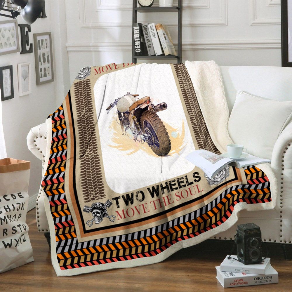 Motorcycle Sherpa Fleece Blanket