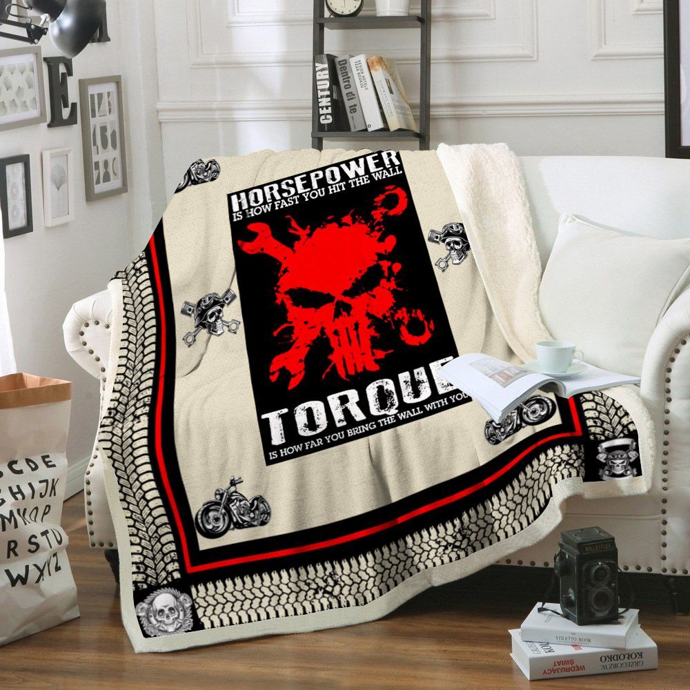Motorcycle Sherpa Fleece Blanket