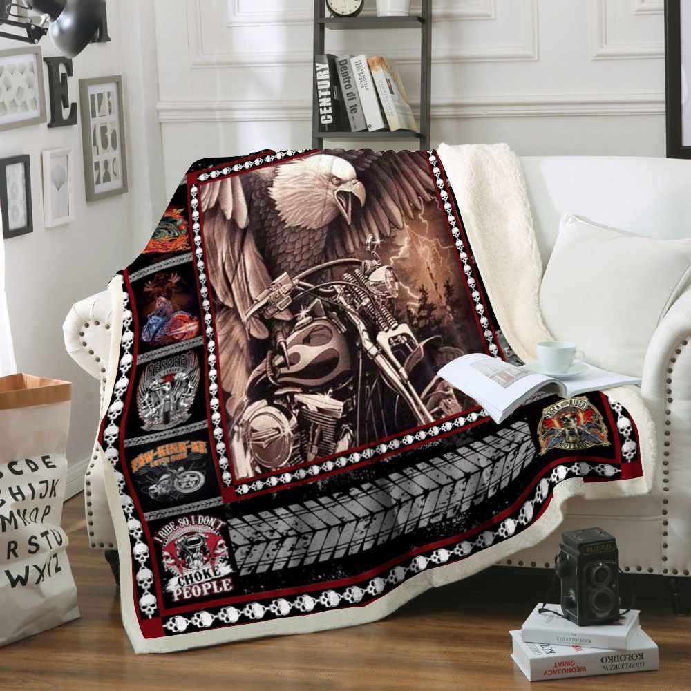 Motorcycle Sherpa Fleece Blanket