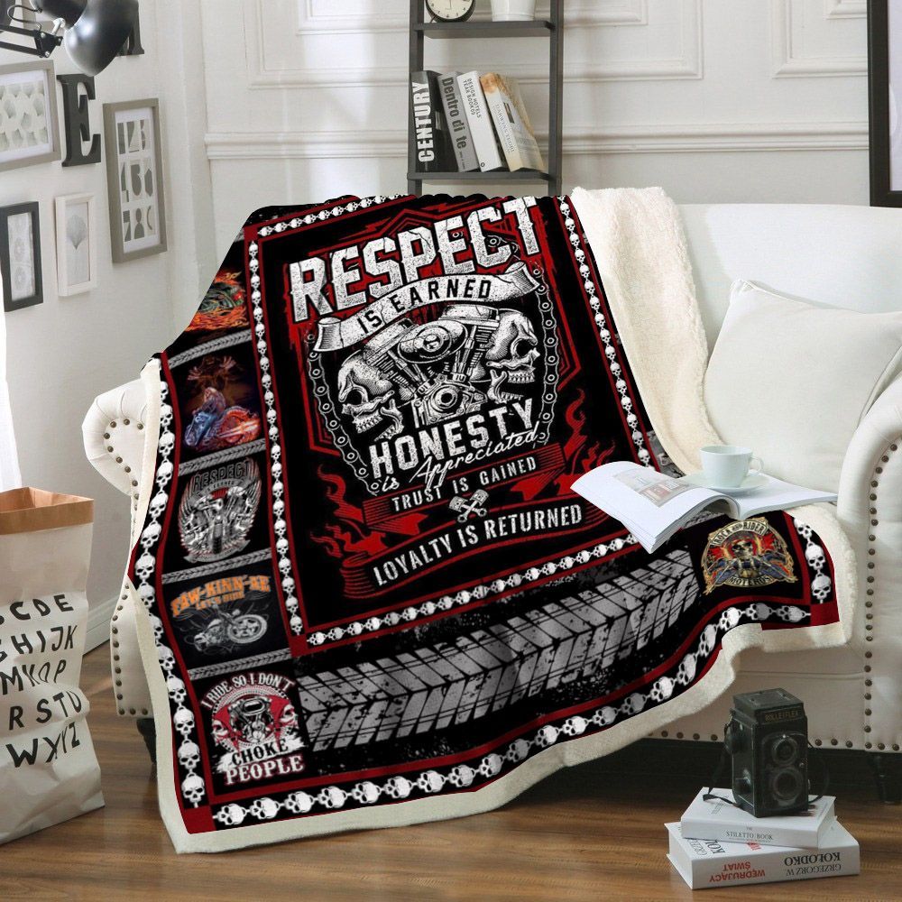 Motorcycle Sherpa Fleece Blanket