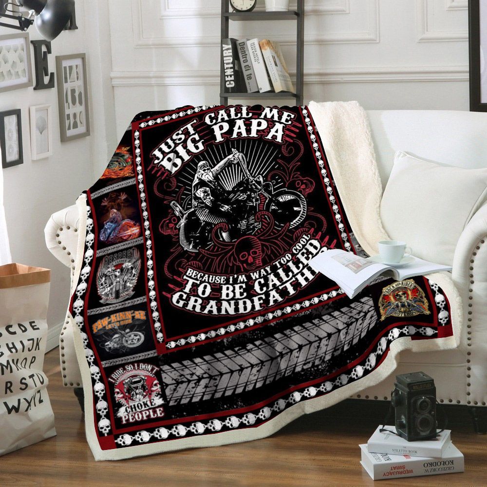 Motorcycle Sherpa Fleece Blanket