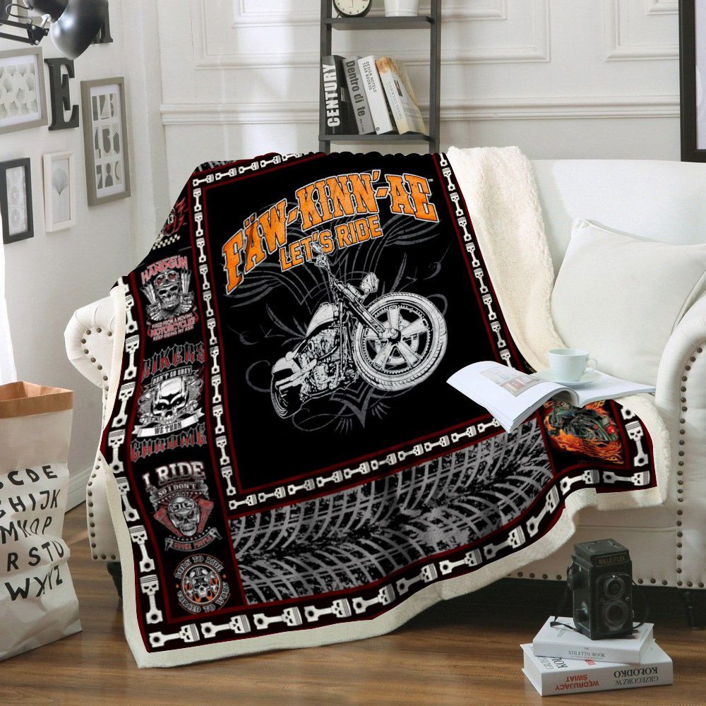 Motorcycle Sherpa Fleece Blanket