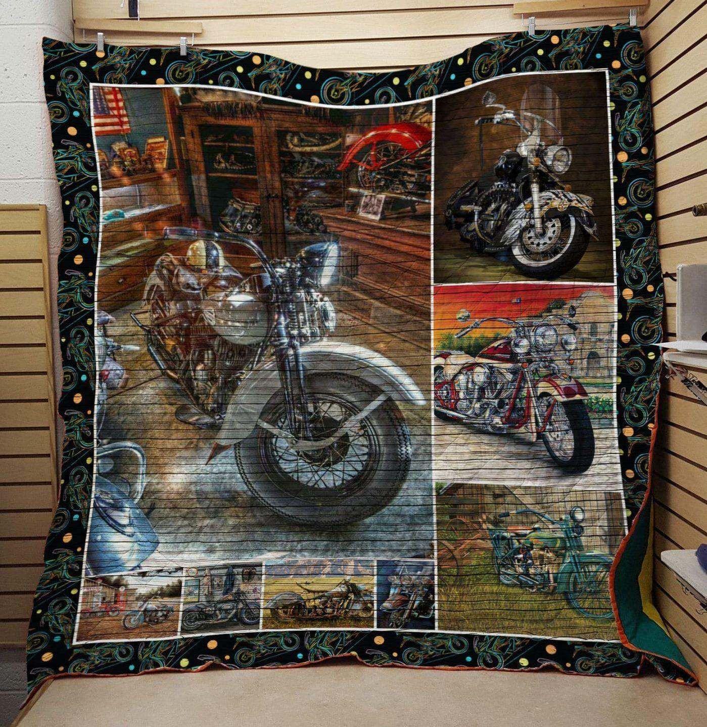Motorcycle CLA0810344Q Quilt Blanket