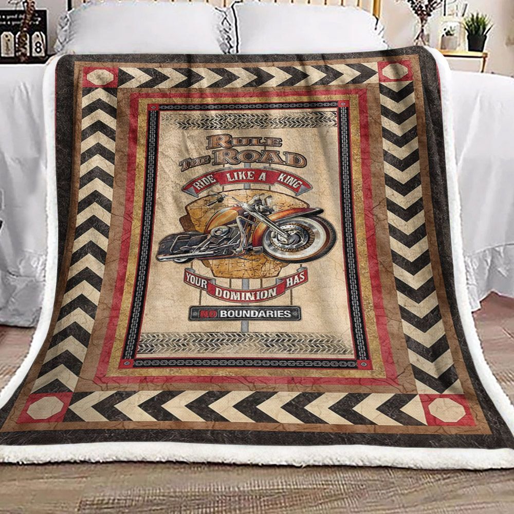 Motorcycle Sherpa Fleece Blanket