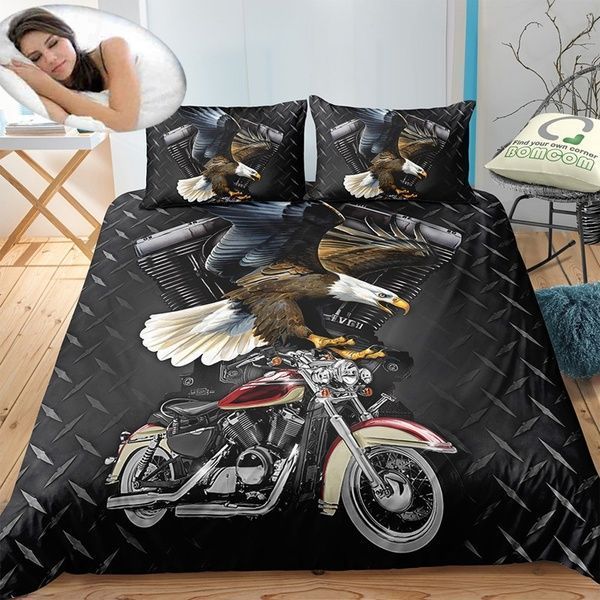 Motorcycle Eagle Bedding Set