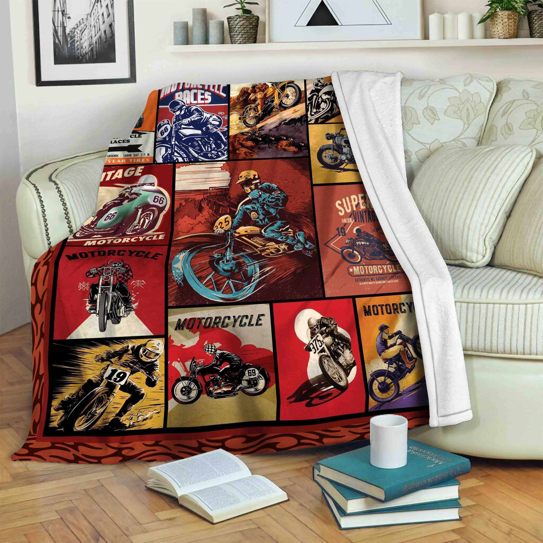 Motorcycle Fleece Blanket