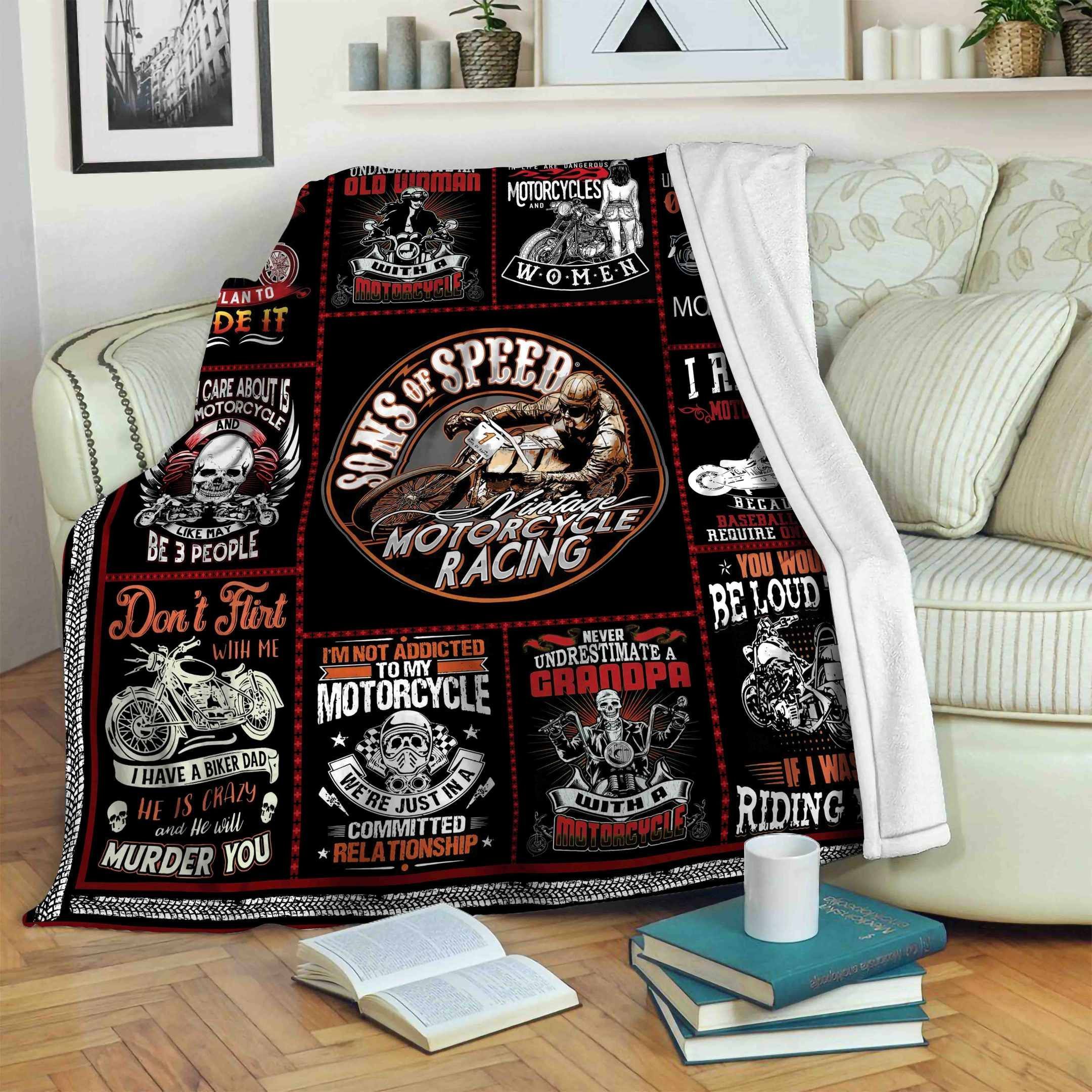 Motorcycle Fleece Blanket