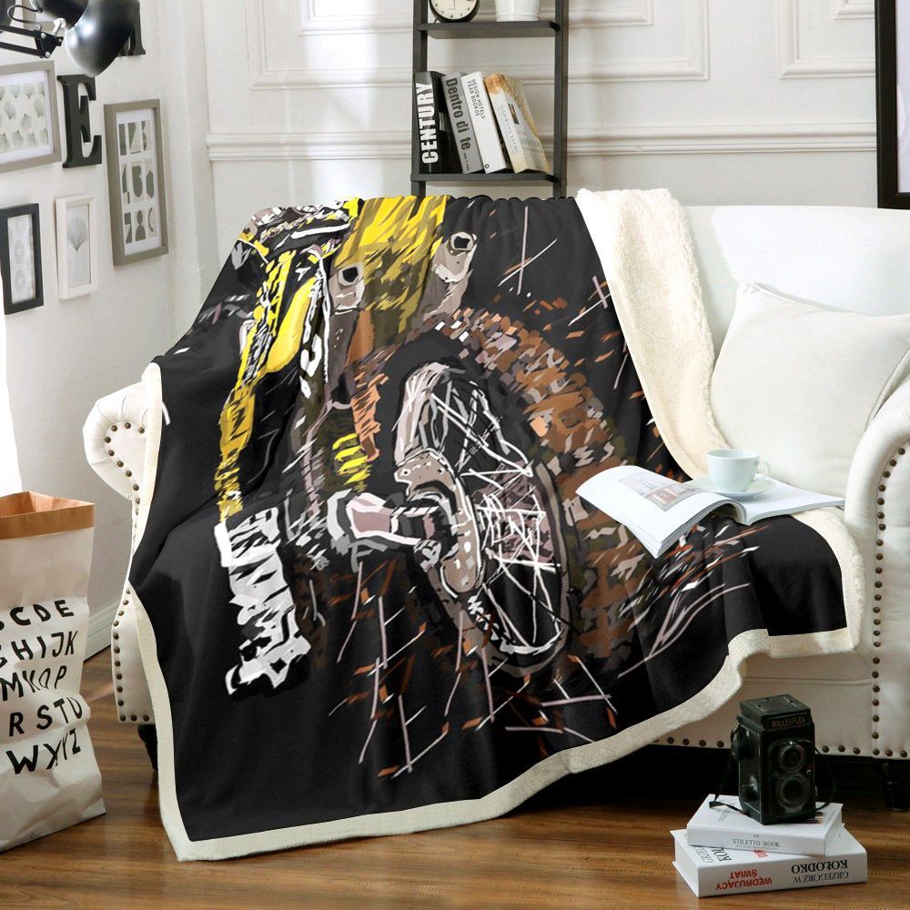 Motorcycle Sherpa Fleece Blanket