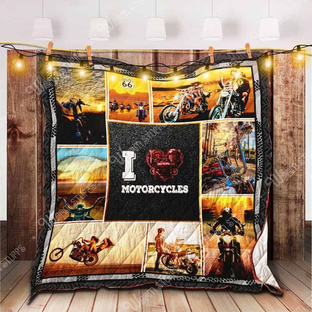 Motorcycle I Love Motorcycle GS-CL-DT2906 Quilt Blanket
