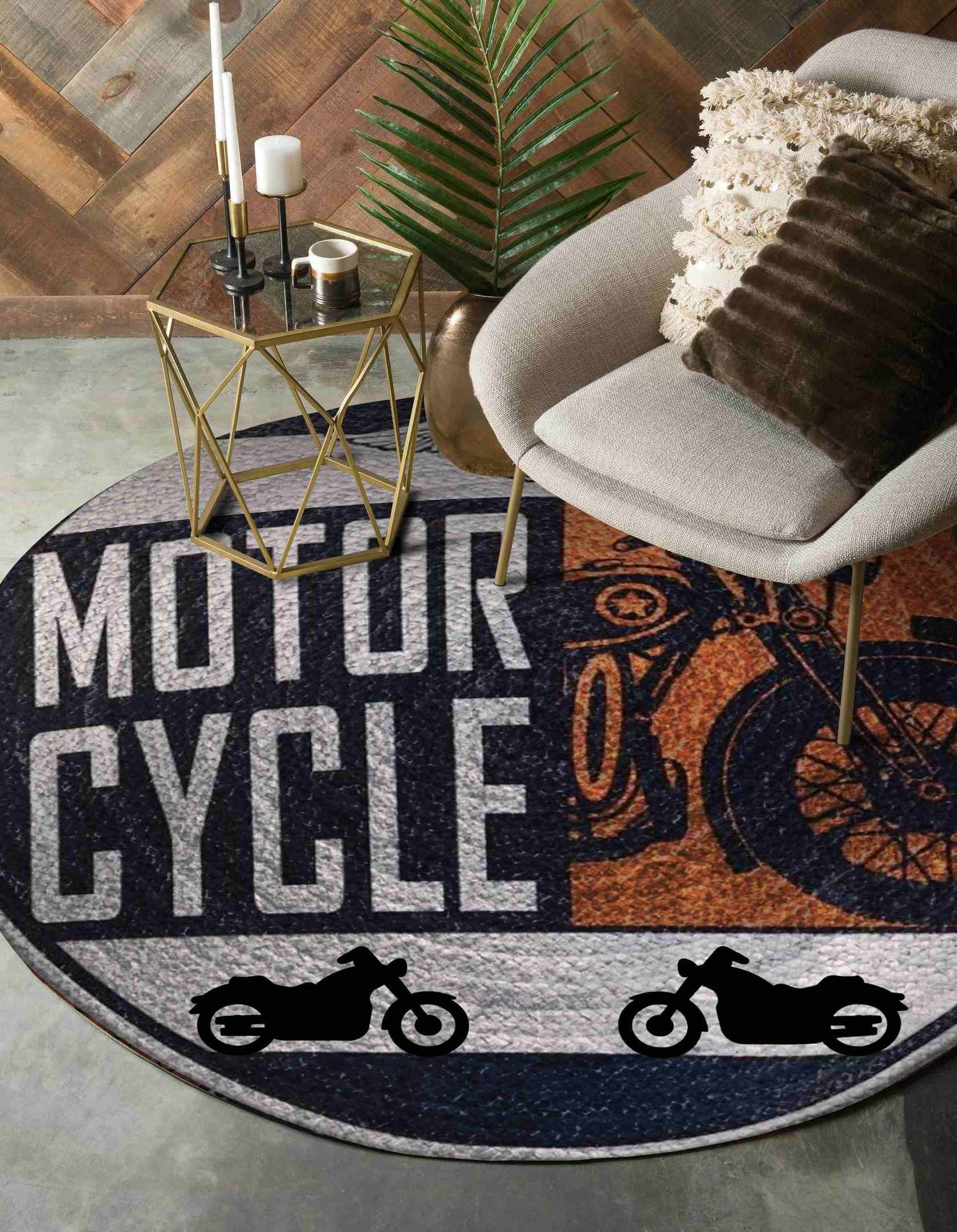 Motorcycle Motor Cycle Round Carpet