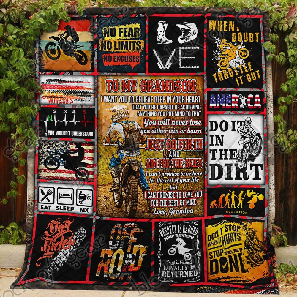 Motorcycle No Fear No Limits Quilt Blanket DHC3112836TD
