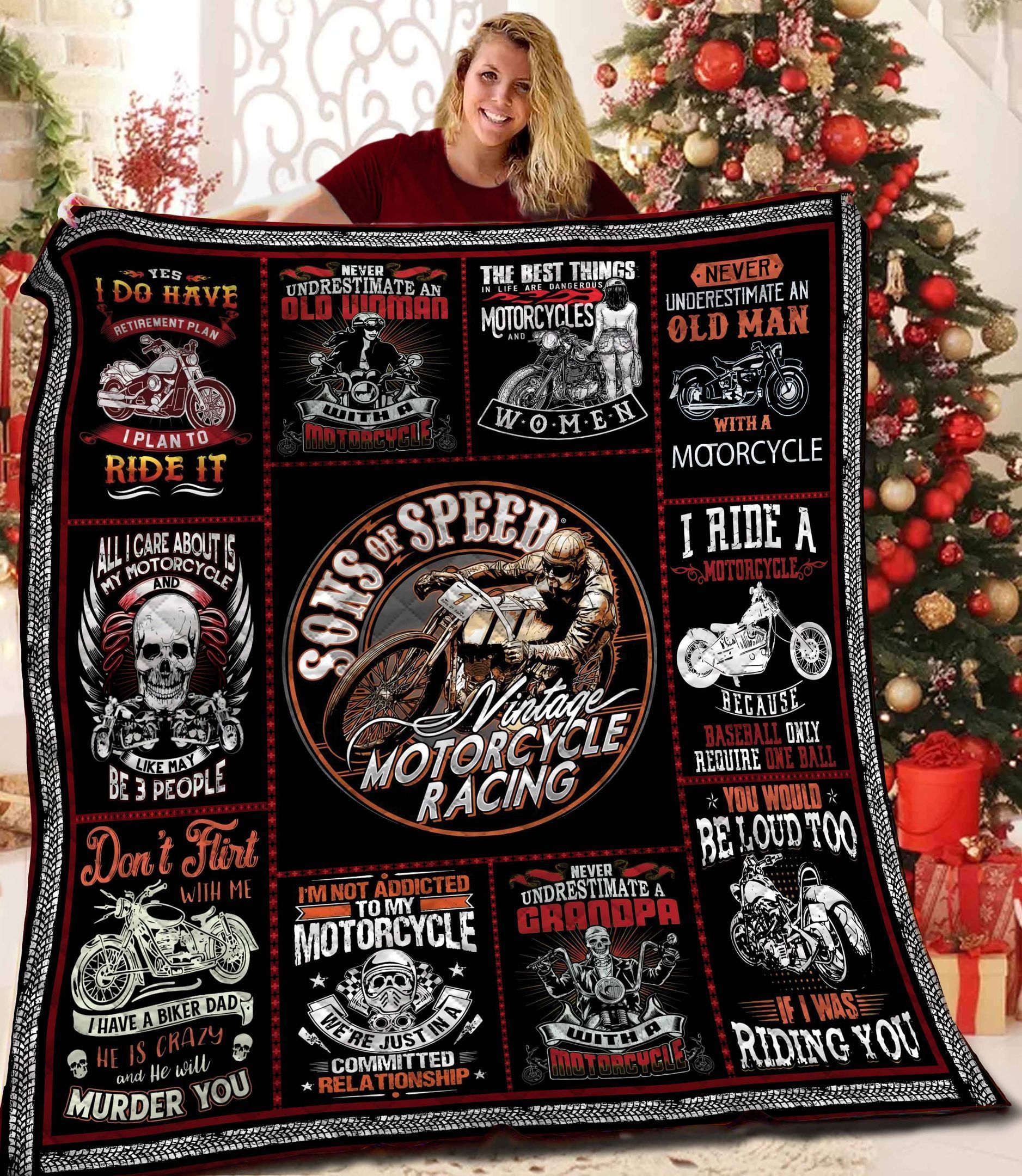 Motorcycle Quilt Blanket BBB051123SM