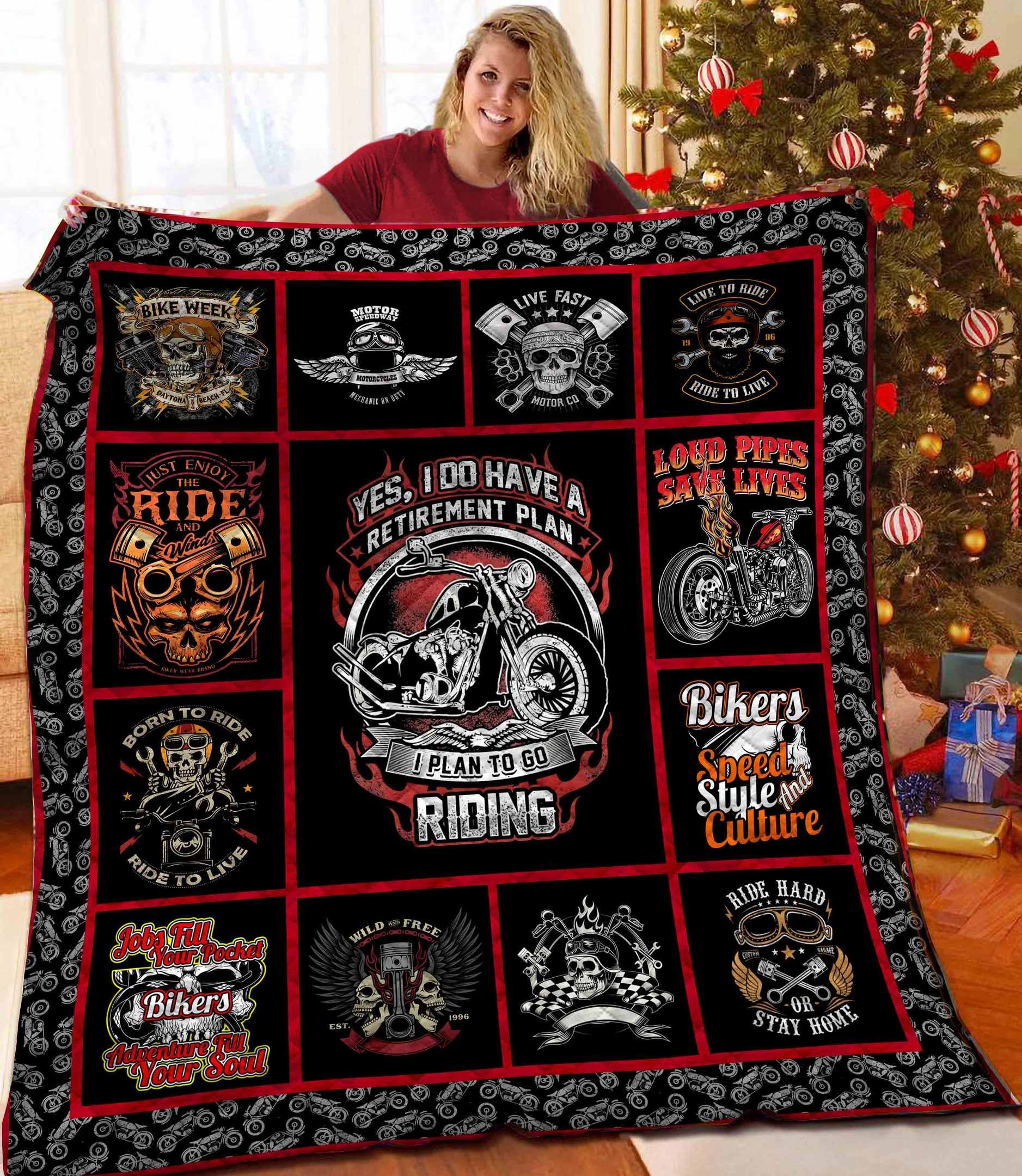 Motorcycle Quilt Blanket BBB241006HT