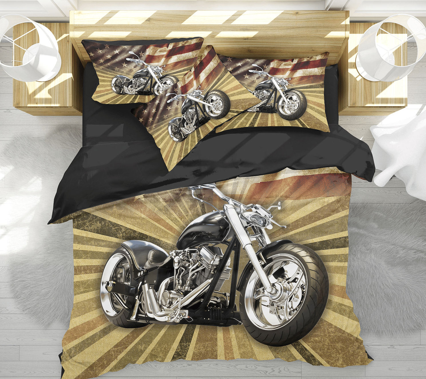 Motorcycle Set American Chopper Bedding Set