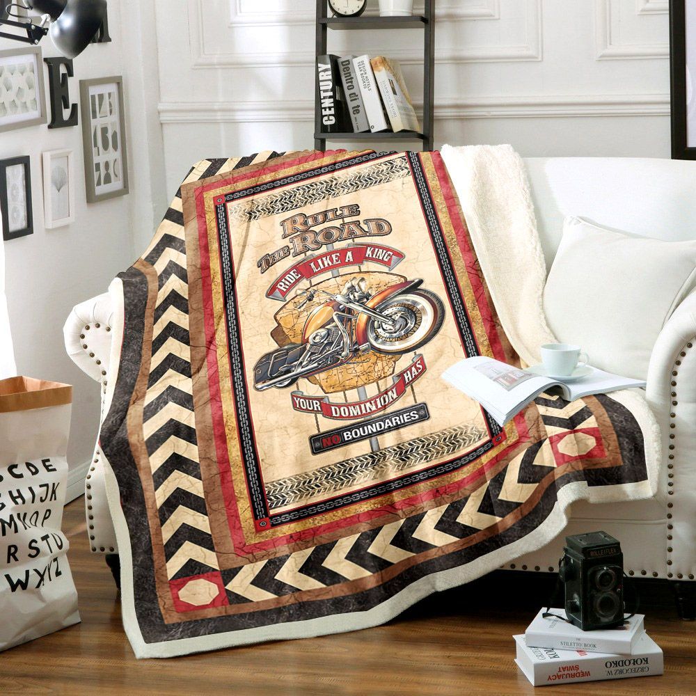 Motorcycle Sherpa Fleece Blanket