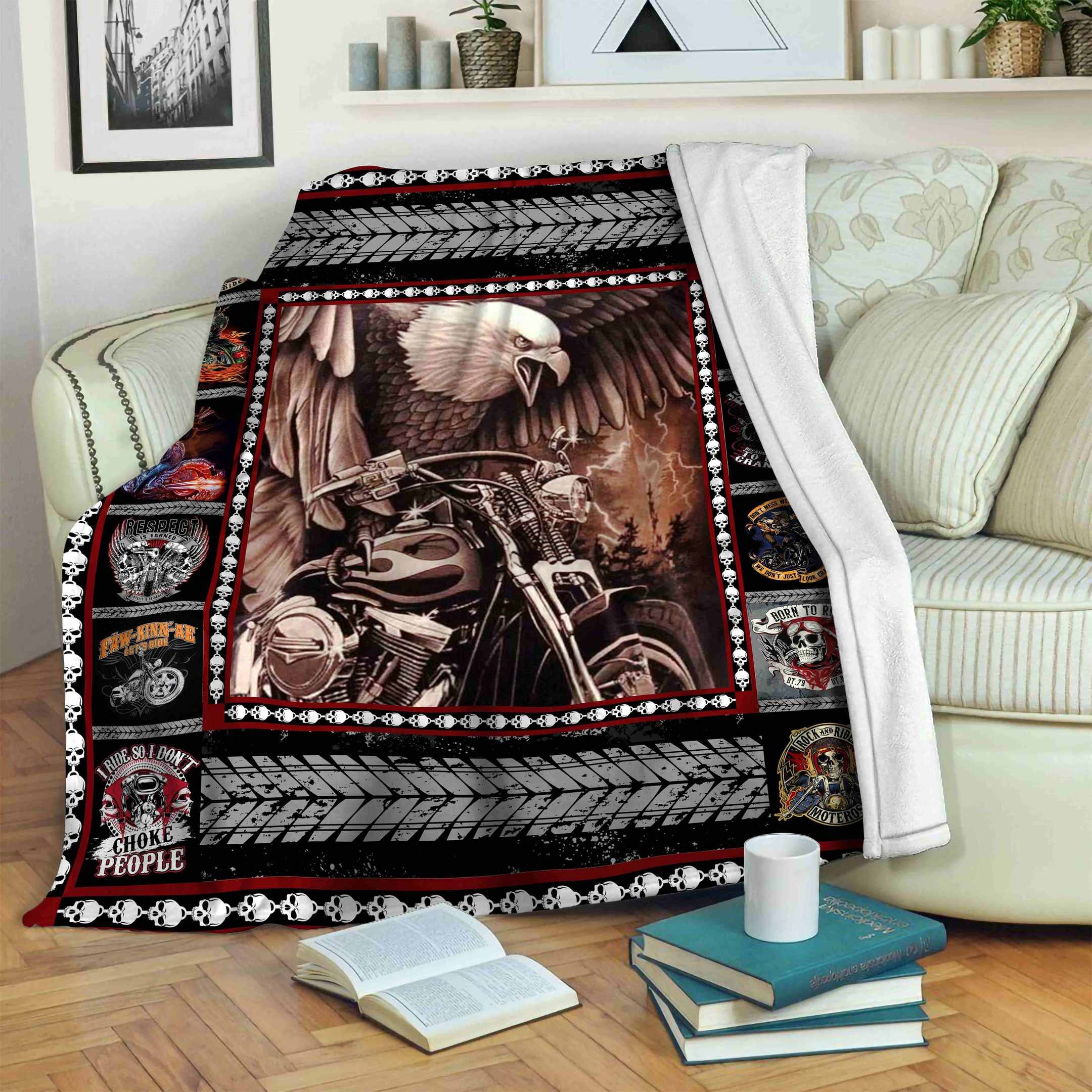 Motorcycle Fleece Blanket