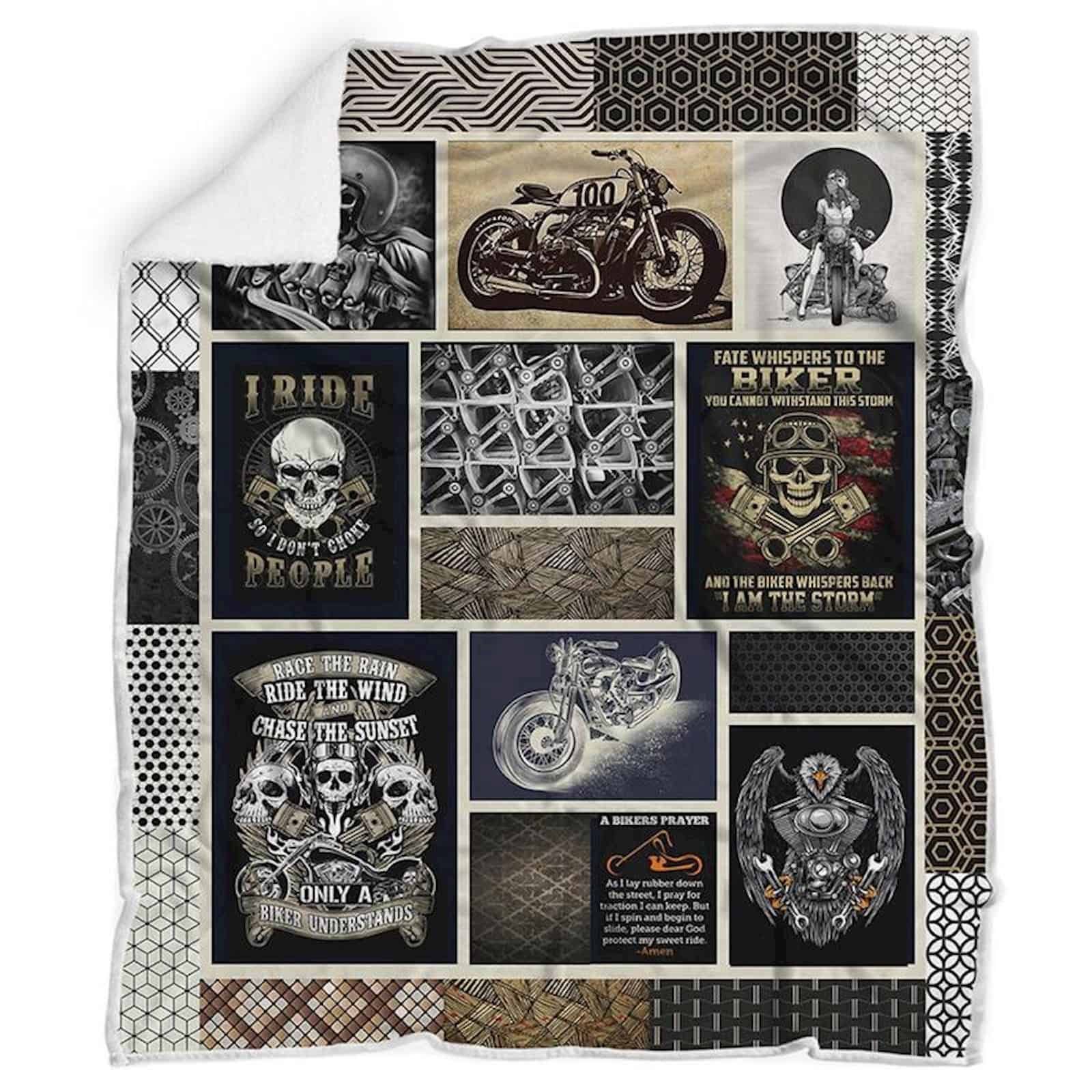 Motorcycles Sherpa Fleece Blanket