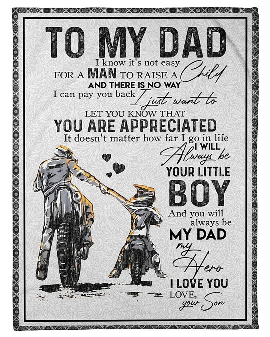 Motorcycles To My Dad You Are Appreciated Fleece Blanket