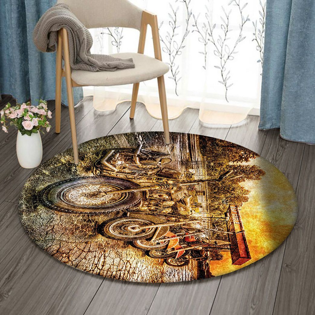 Motorcycles Round Carpet
