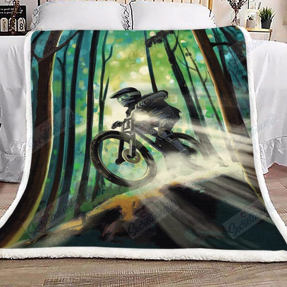 Mountain Bike Fleece Blanket
