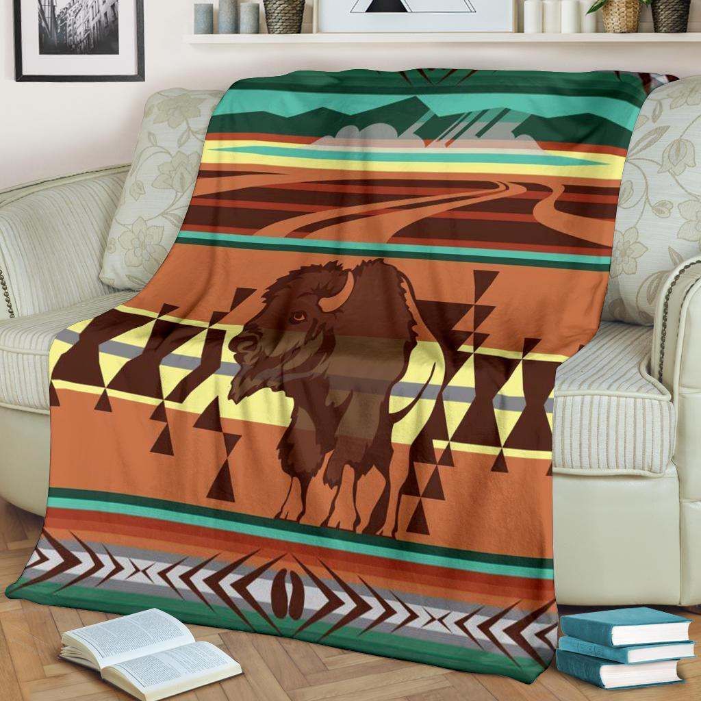 Mountain Bison Tribe Native American Pride Sherpa Fleece Blanket