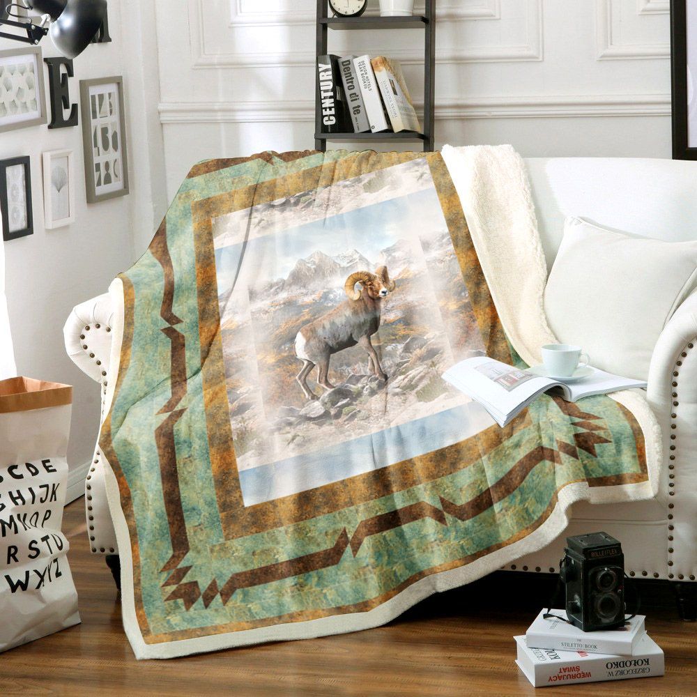 Mountain Goat Sherpa Fleece Blanket