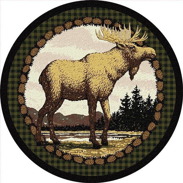 Mountain Moose Round Carpet