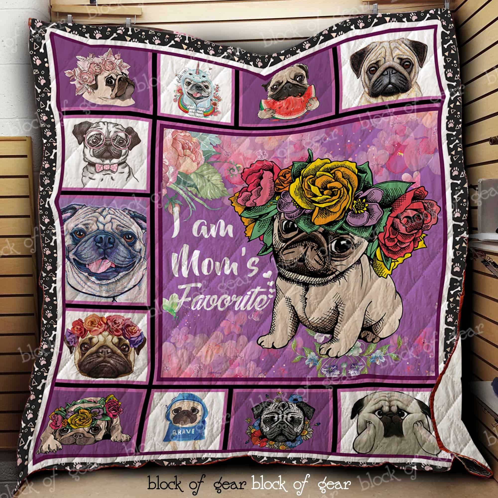 Mp0111 Pug Moms Favourite Quilt Dhc16124146Dd