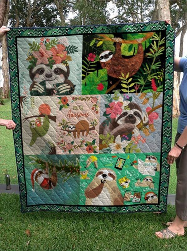Mp0111 Sloth Sloth On Tree Quilt Dhc16124123Dd