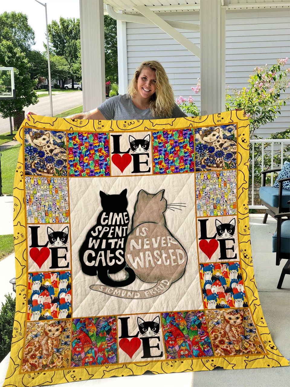 Mp0210 Cat Couple Cat Quilt Dhc16123039Dd