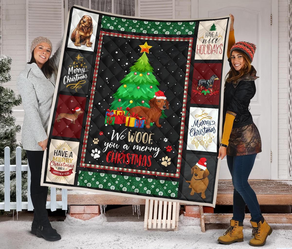 Mp0211 Dachshund Dachshund Woof Quilt Dhc16124091Dd