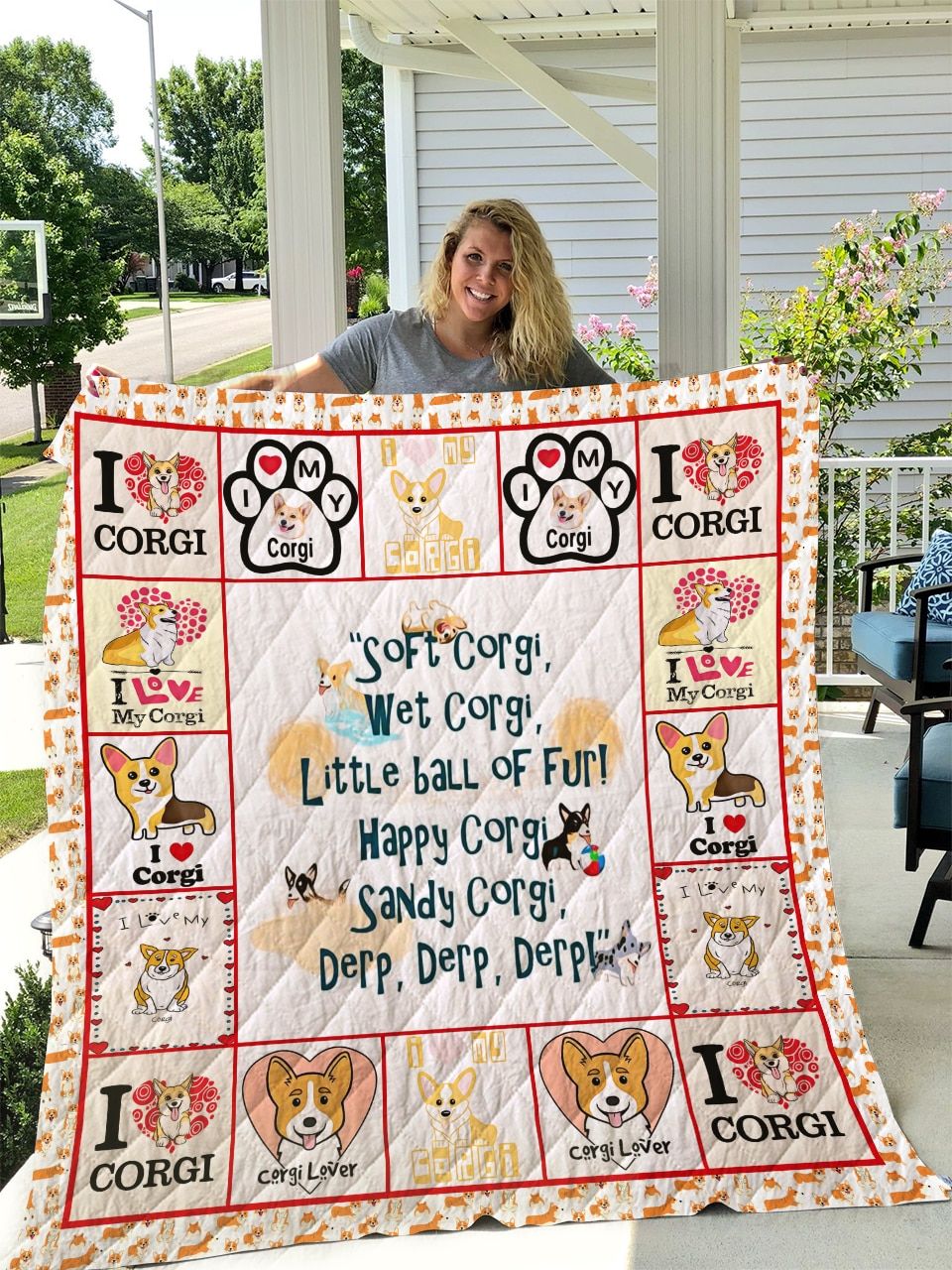 Mp0310 Corgi Little Ball Of Fur Quilt Dhc16123015Dd
