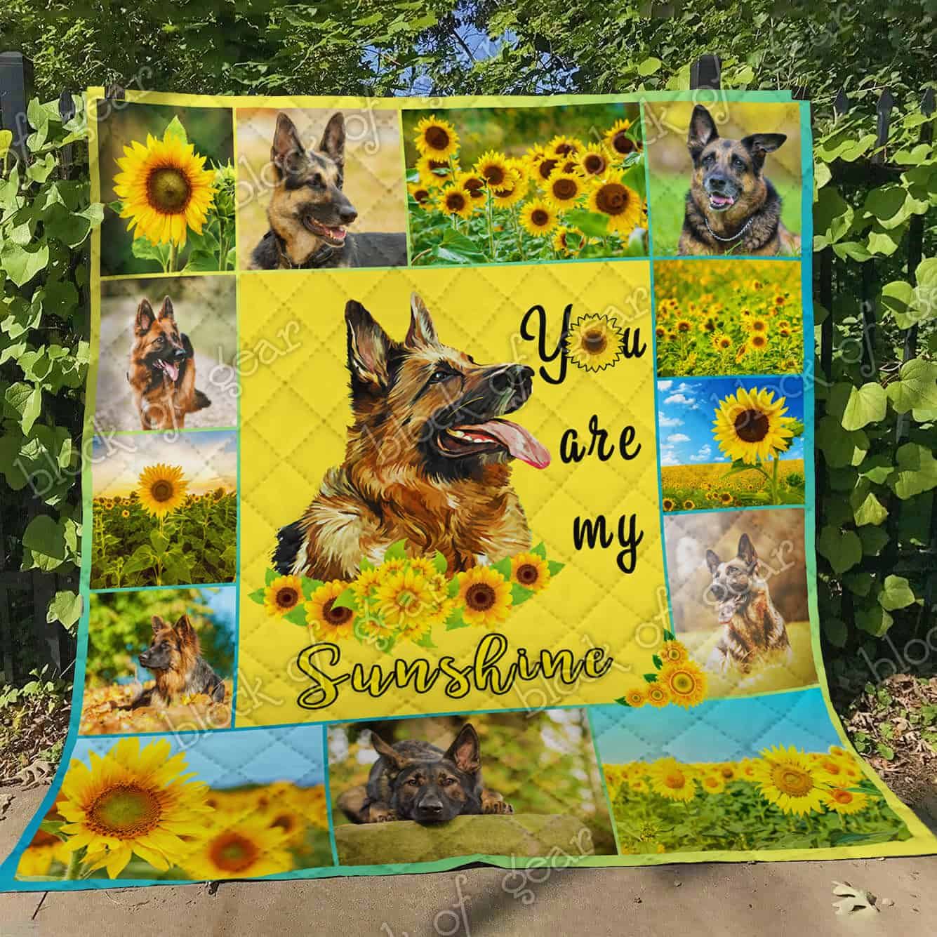 Mp0411 German Shepherd German Shepherd And Sunflower Quilt Dhc16124032Dd