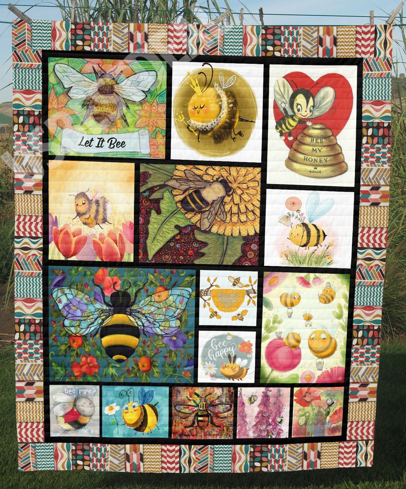 Mp0507 Bee Stay With Bee Quilt Dhc16122975Dd