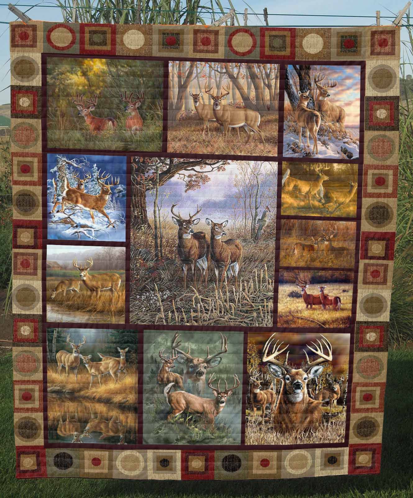 Mp0805 Deer Couple Deer Of The Year Quilt Dhc16122339Dd
