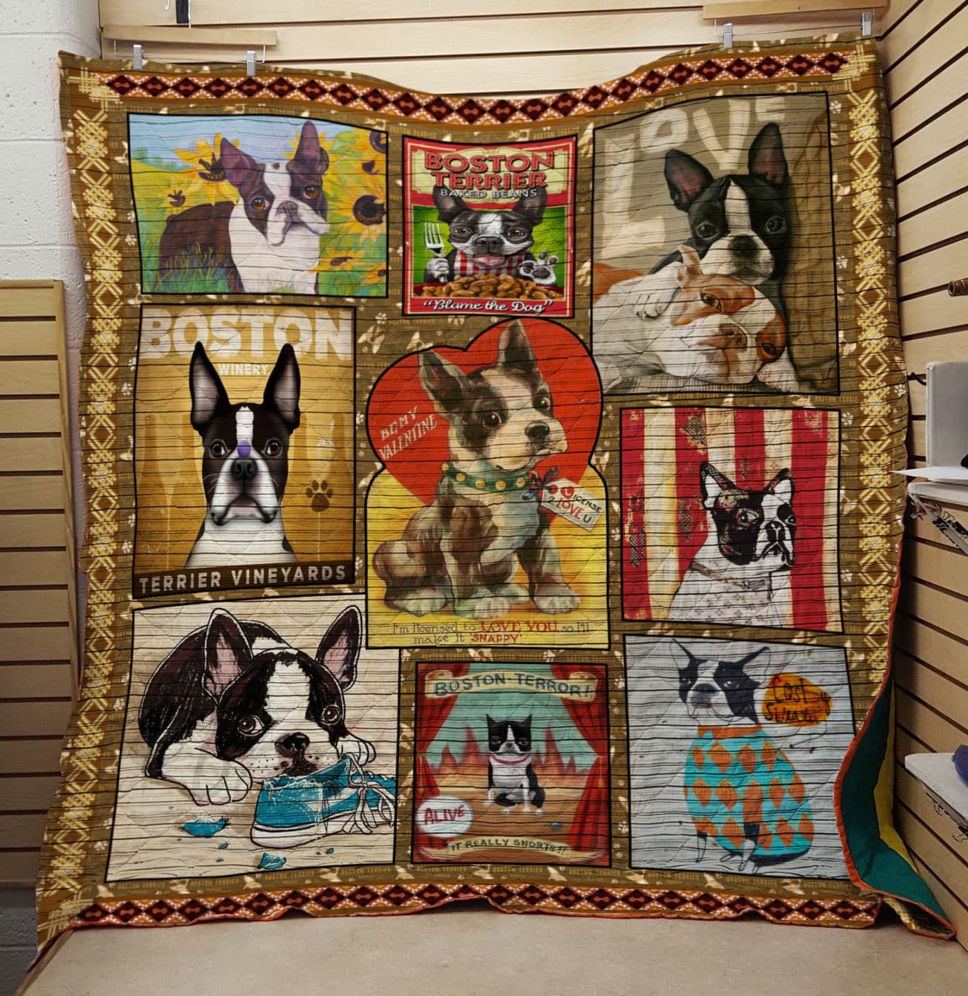 Mp0807 Boston Terrier Be My Valentine Quilt Dhc16122935Dd